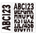 Set of 4 Black Boat Registration Numbers & Letters 3" Decal Stickers