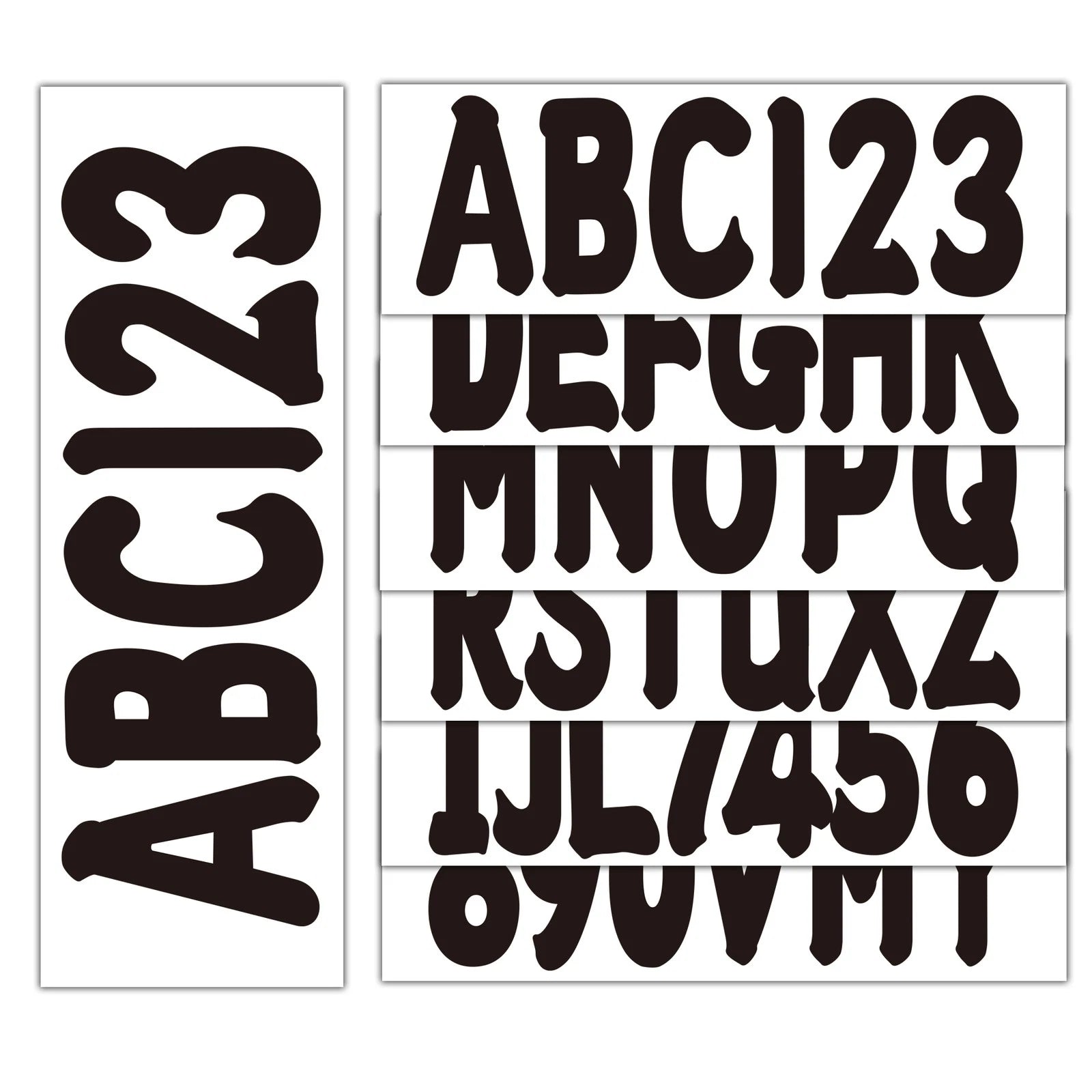 Set of 4 Black Boat Registration Numbers & Letters 3" Decal Stickers