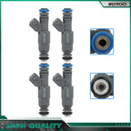 Set of 4 Fuel Injectors for Ford Escape (2001–2004), Focus (2000–2004), Contour (1999–2000) 2.0L