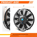 2X 9" 12V Electric Radiator Cooling Fan for Racing (Universal)