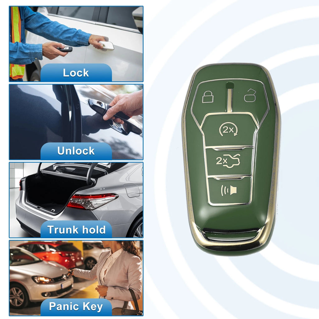 TPU Remote Key Fob Case Cover 5 Button for Ford Fusion F150 Mustang (2013–2020)
