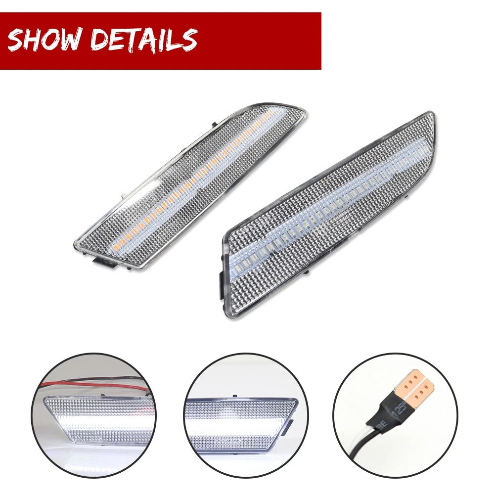 Clear LED Side Marker Lights for Chrysler Crossfire (2004–2008)
