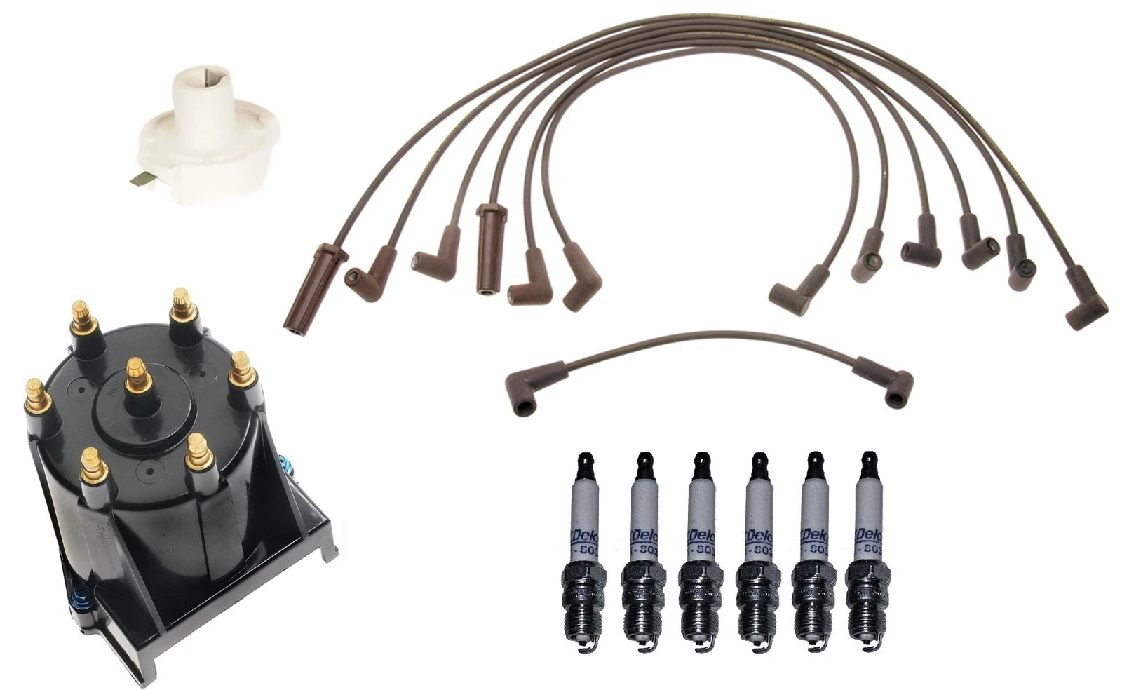 ACDelco Ignition Kit Set for Chevy C2500 V6 (Distributor, Rotor, Cap, Wires, Plugs)