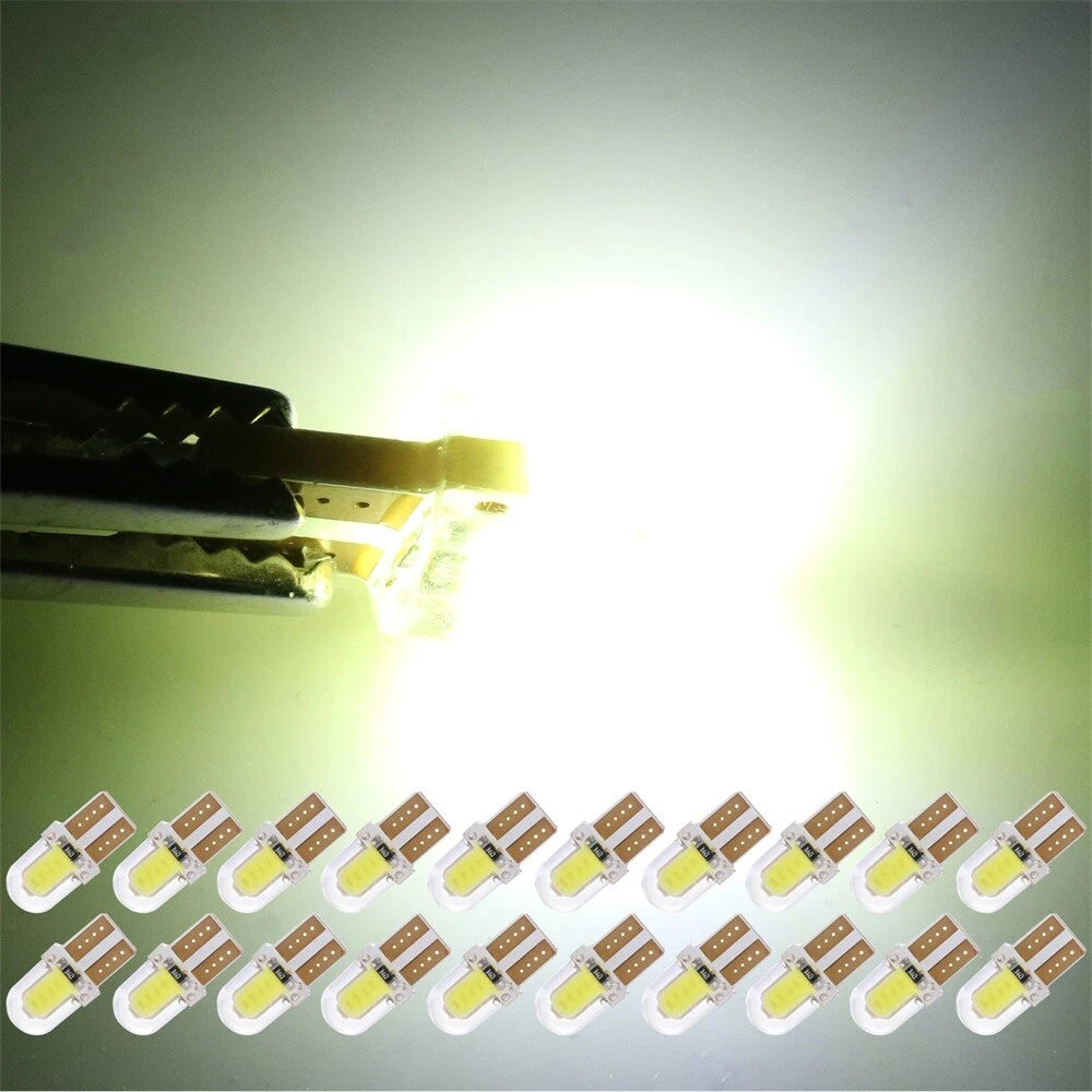 Set of 20 Super White T10 194 168 LED Lights for License Plate & Cluster