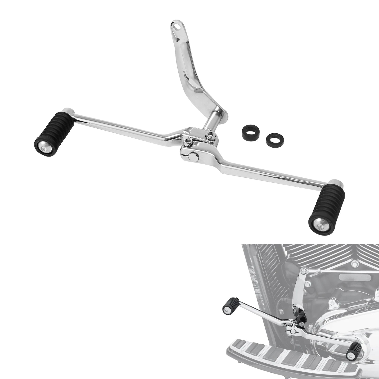Chrome Heel Toe Shift Lever Pedal Shifter Rod for Harley Softail (2007–2017)