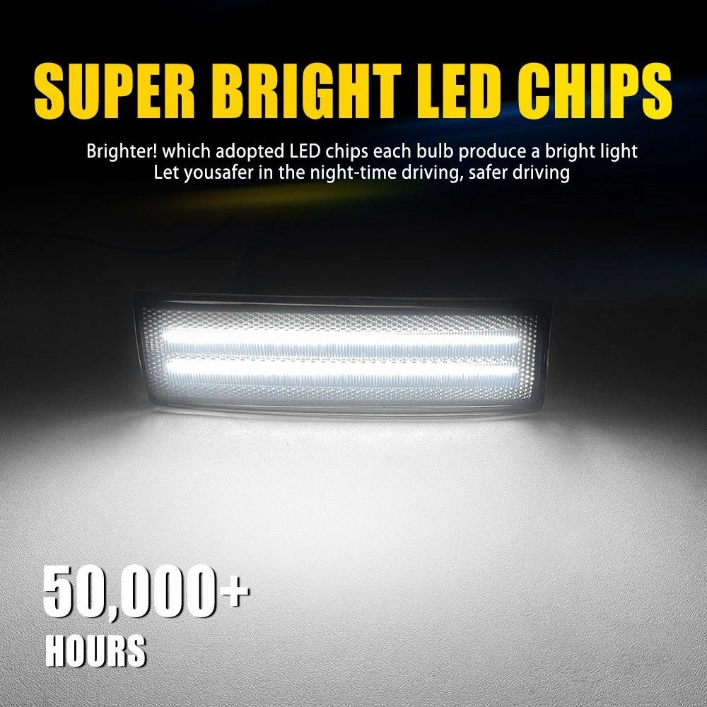 2X Smoked Housing White LED Front Side Marker Lights for Chevy S10 GMC Jimmy (1994–2004)