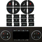 Dual Control Button Decal Stickers Kit for Front Dash HVAC A/C Climate