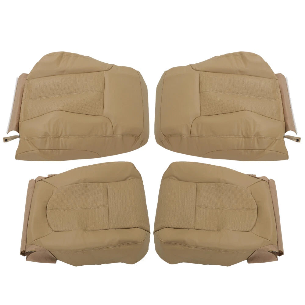 Set of 2 Tan Leather Seat Covers for Ford F250 F350 Lariat (2011–2016)