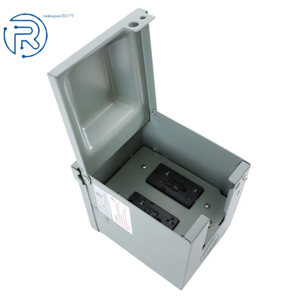 Outdoor Electrical Outlet Box for Weatherproof Use (Dual 20Amp GFCI)