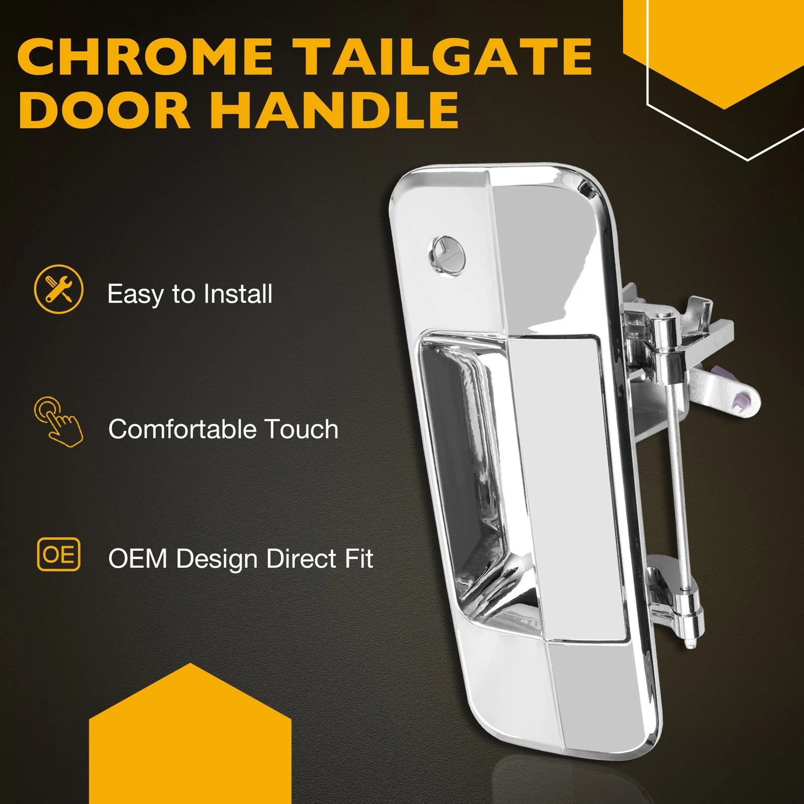 Tailgate Latch Handle with Lock Cylinder & Key for Toyota Tundra (2007-2013)
