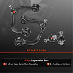 Set of 4 Front Upper & Lower Control Arms with Ball Joints for Ford F-150