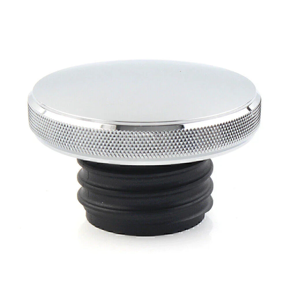 Chrome Vented Gas Cap Fuel Tank Cover for Harley Dyna, Road King, Softail
