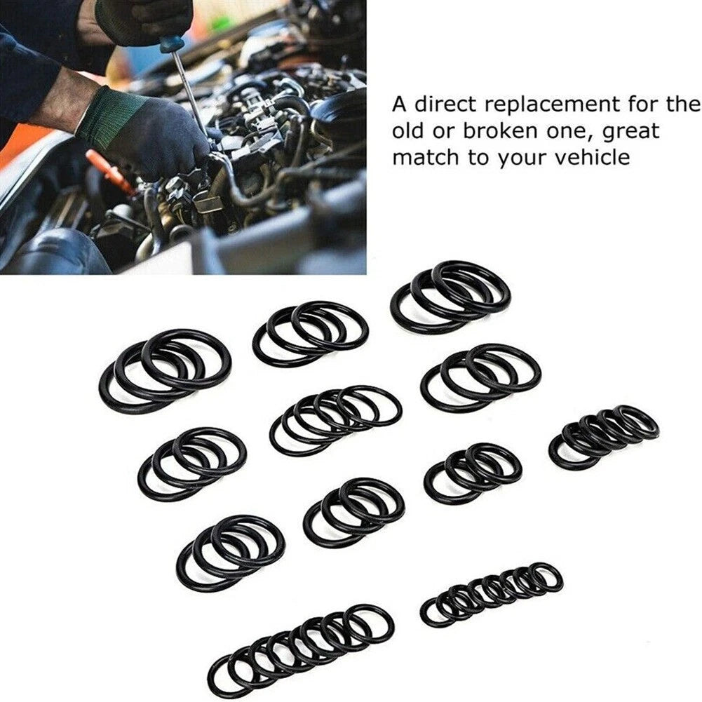 225 Pcs Nitrile Rubber O-Rings for Various Applications (Air, Gas)