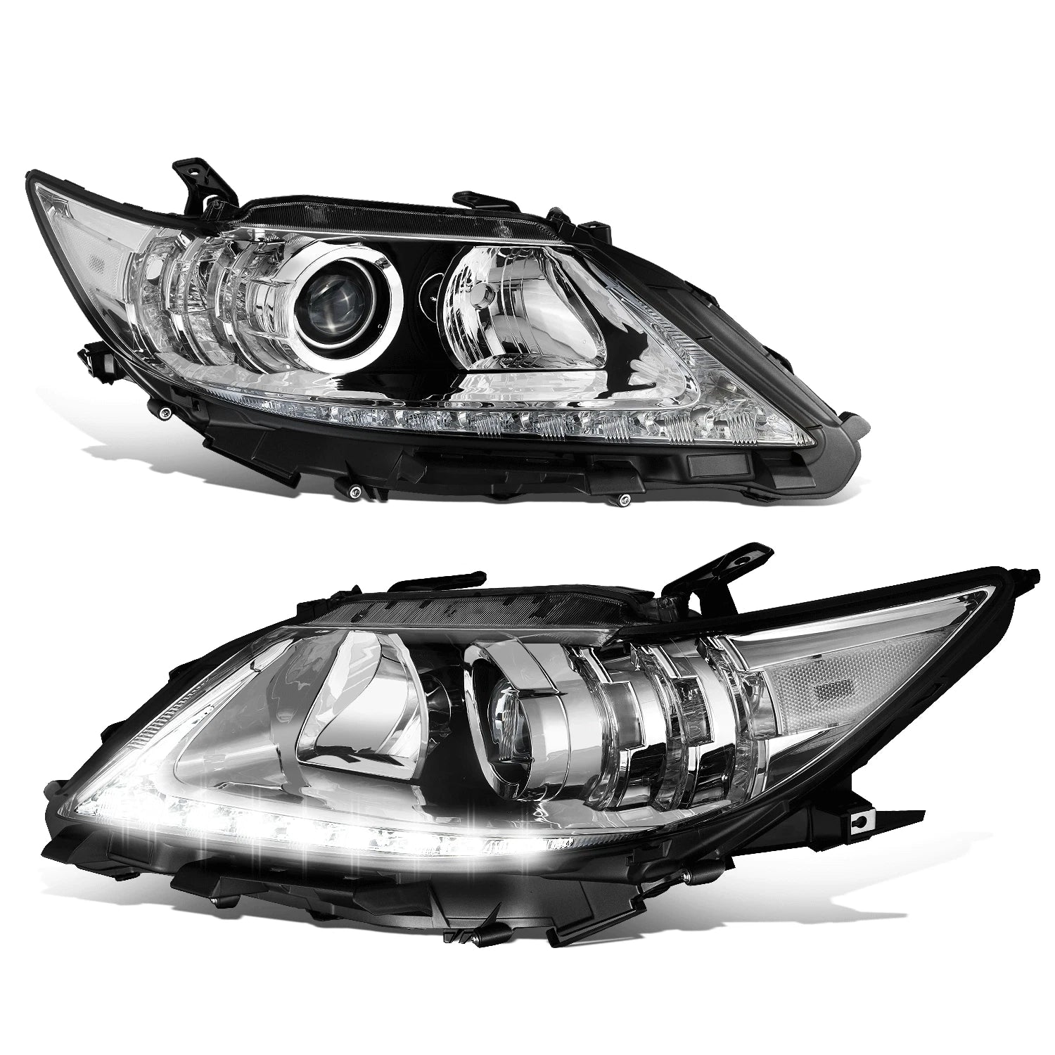 Chrome Housing Projector Headlight Lamp w/ LED DRL for Lexus ES300h/ES350 (2013–2015)
