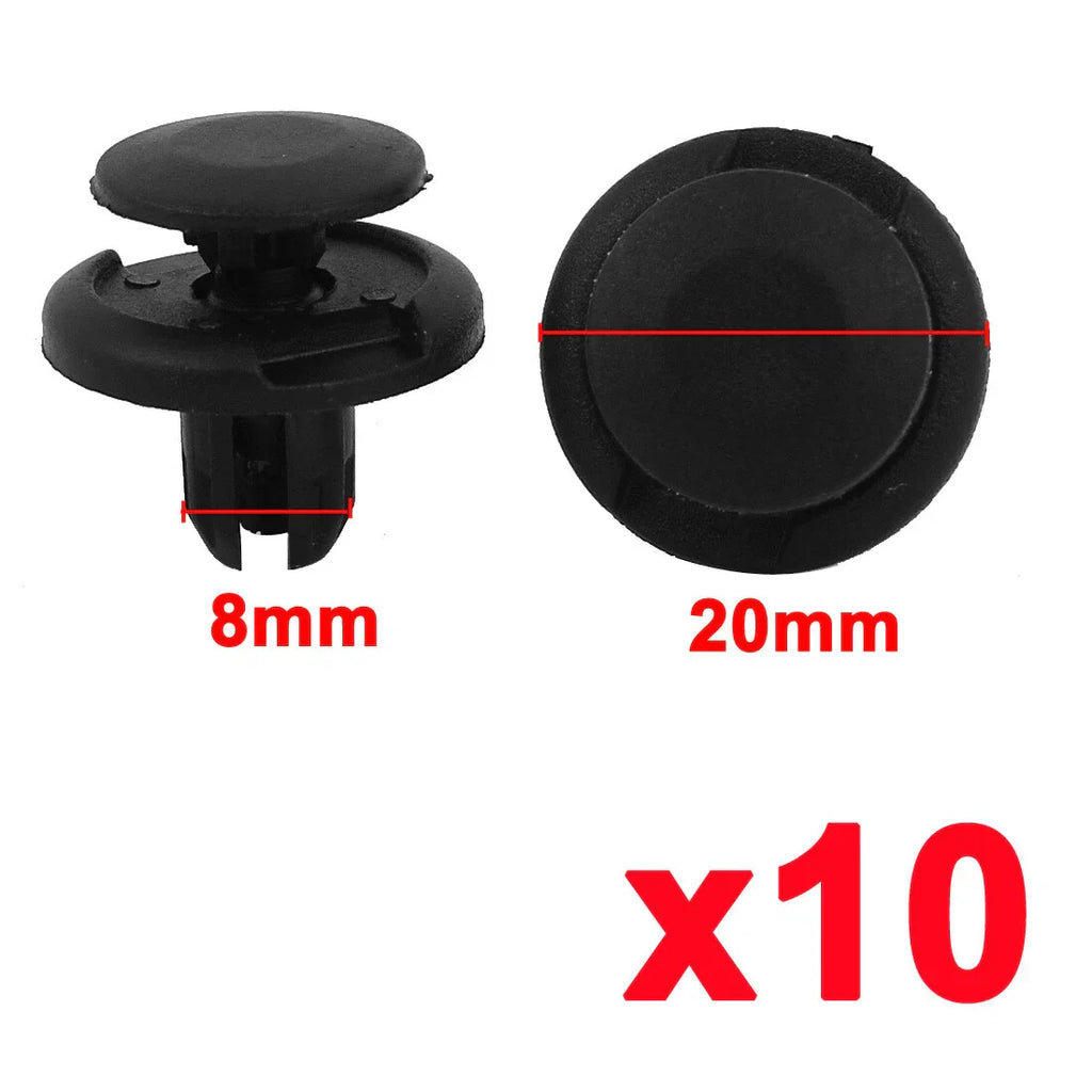 8mm Plastic Rivet Clips for Honda Bumper & Fender