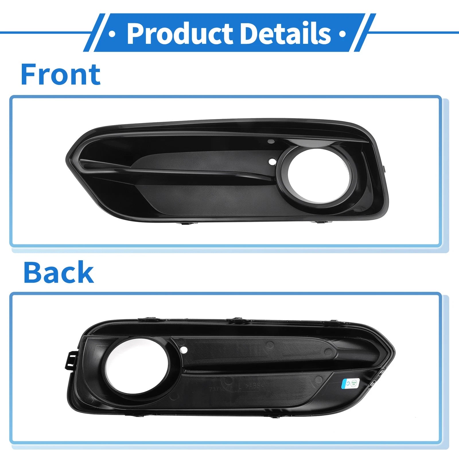 1 Pc Fog Light Grill for BMW 1 Series (2015–2018) No. 51117371667 Black