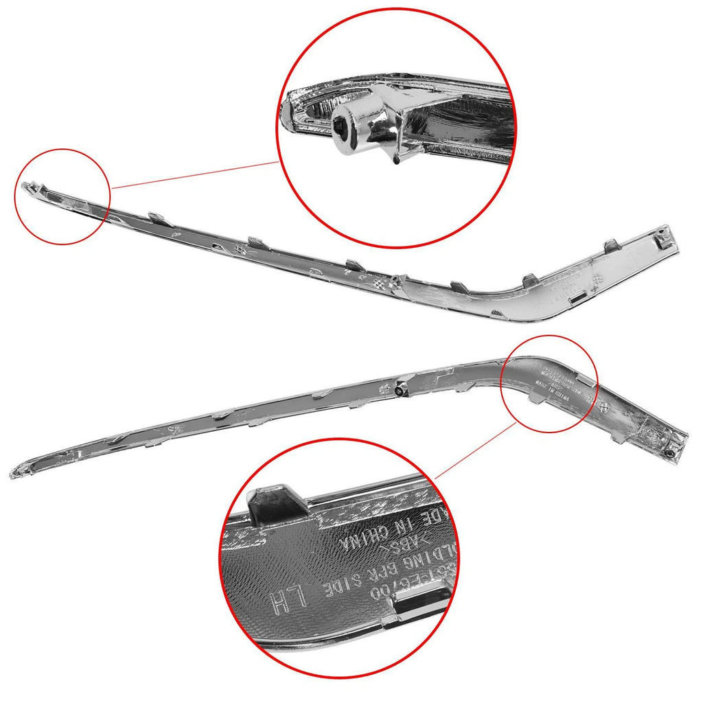 2X Front Bumper Lower Fog Trim Chrome Molding for Hyundai Sonata (2018–2019)