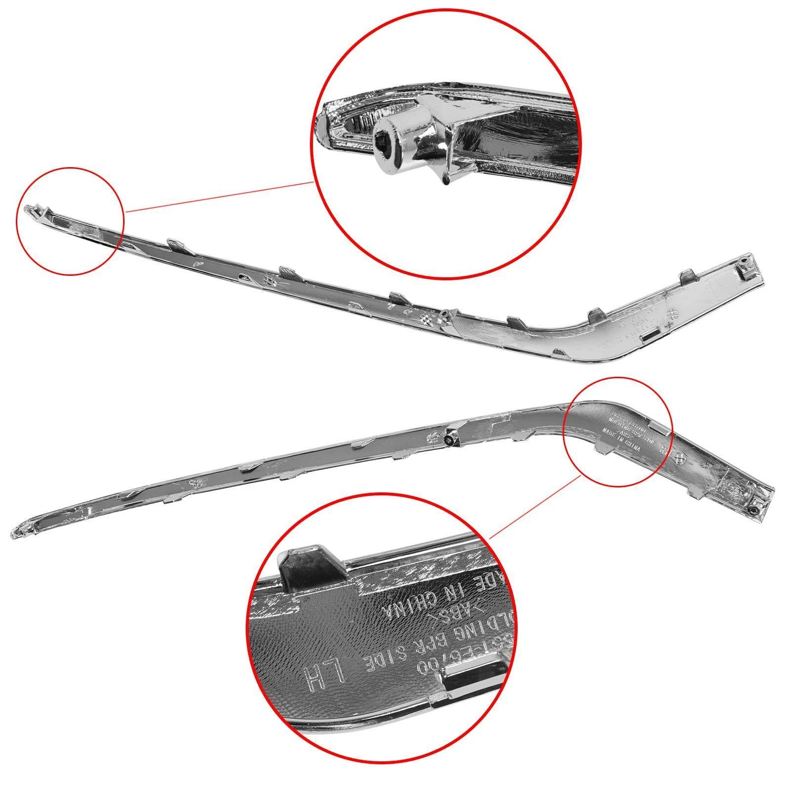 2X Front Bumper Lower Fog Trim Chrome Molding for Hyundai Sonata (2018–2019)
