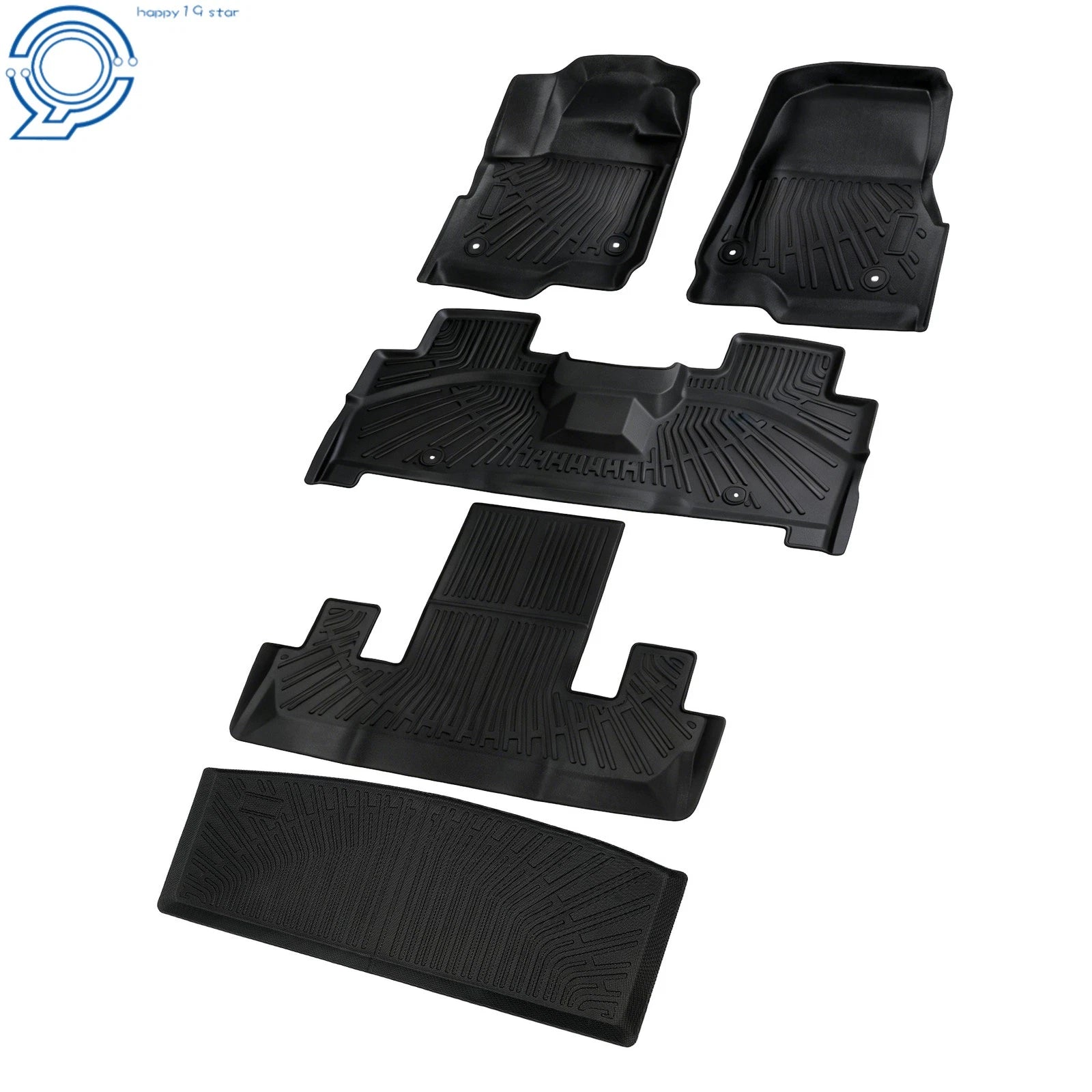 Set of 5 Black TPE Floor Mats + Cargo Liner for Ford Expedition/Max (2018–2024)