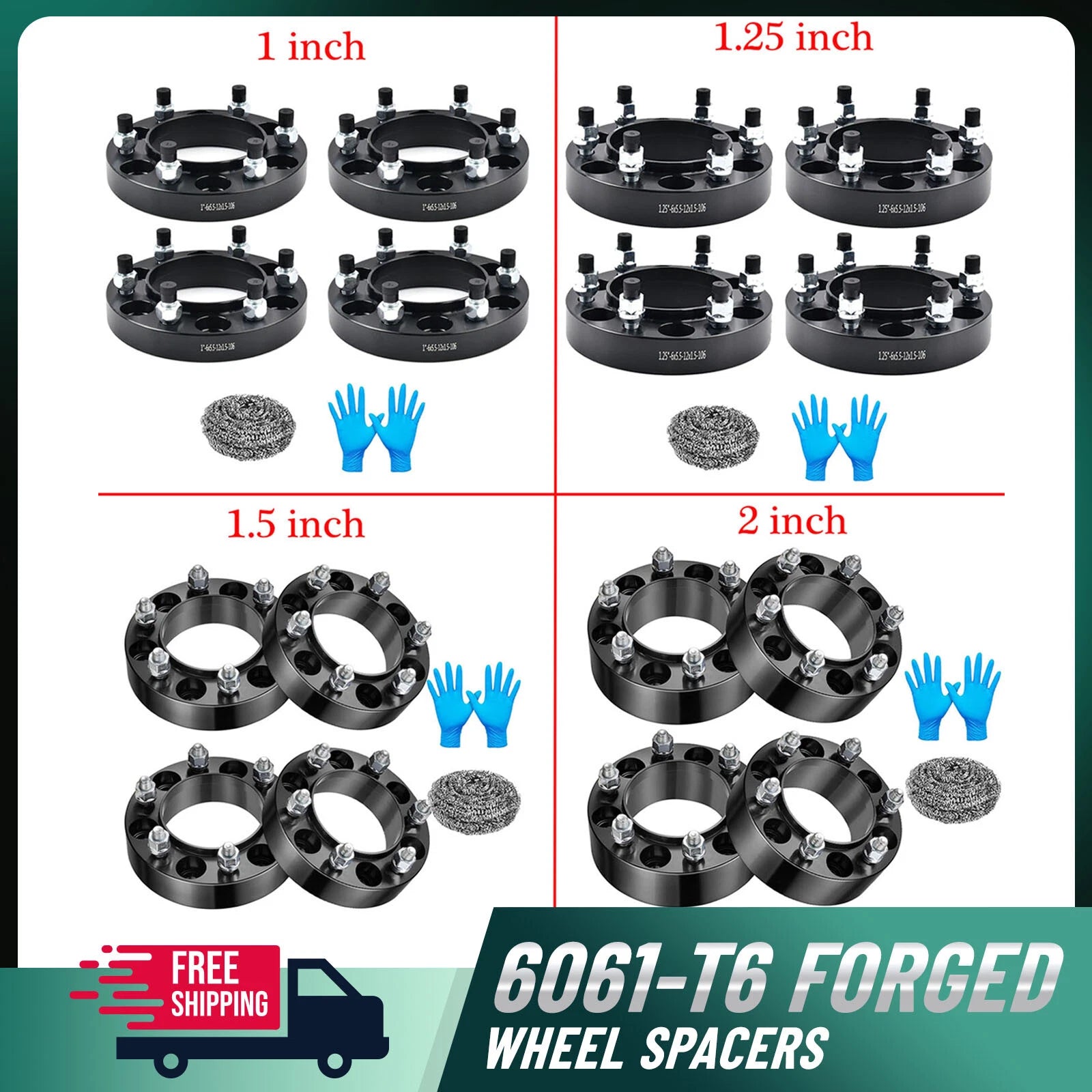 Hubcentric Wheel Spacers for Toyota Tacoma 4Runner Tundra Lexus (4–6 Stud)
