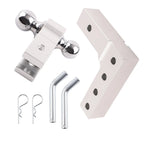 2" Trailer Tow Hook Receiver Dual Ball Adjustable Aluminum (6" Drop)