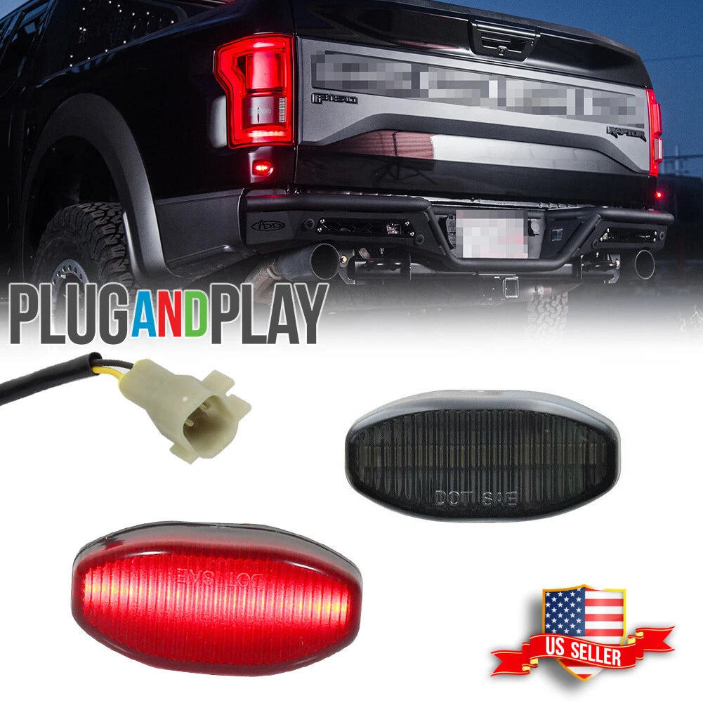Smoked Red LED Fender Marker Lights for Ford F150 SVT Raptor (2017–2023)