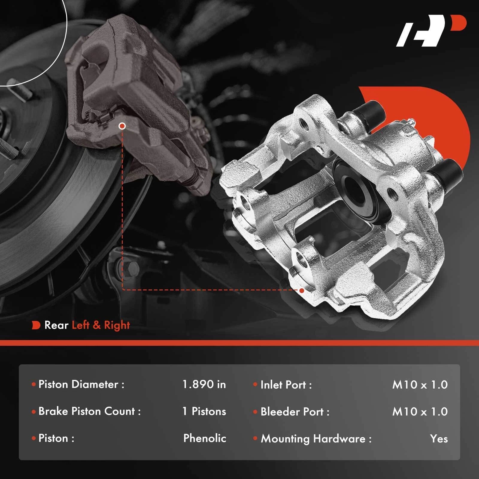 6x Rear Brake Calipers + Pads for Dodge Durango, Jeep (2011-2020)