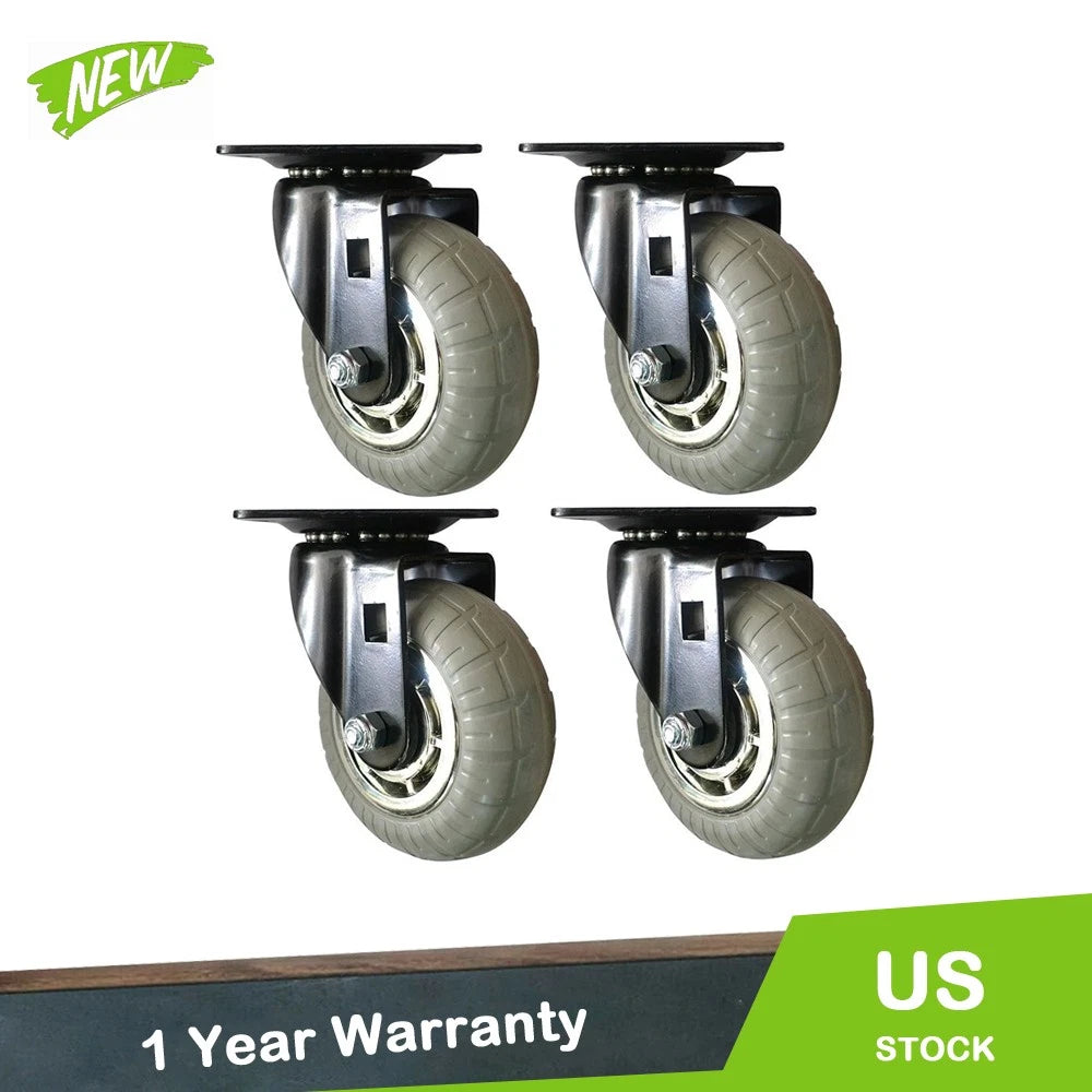 Set of 4 Heavy Duty 4-Inch Fixed Wheel Casters