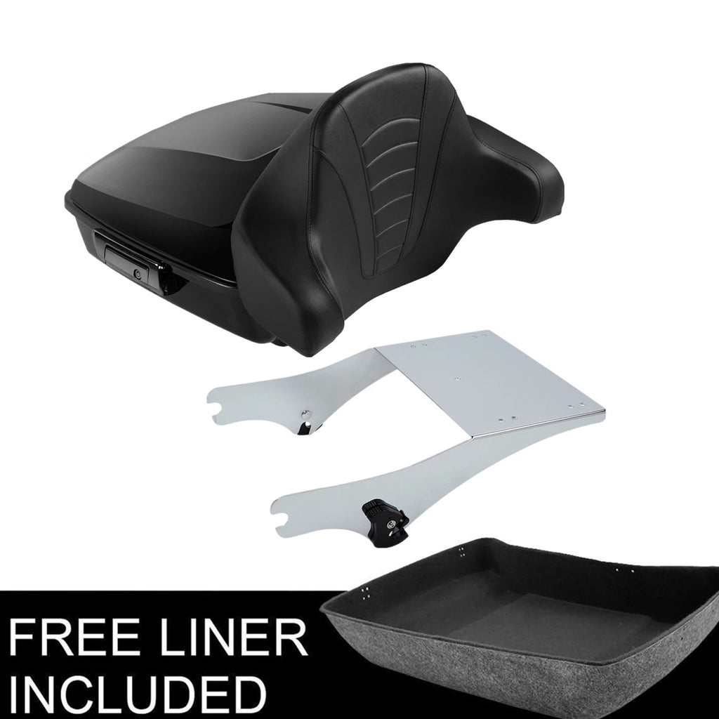 Chopped Trunk Pad Mount Rack for Harley Touring Street Road Glide (1997–2008)