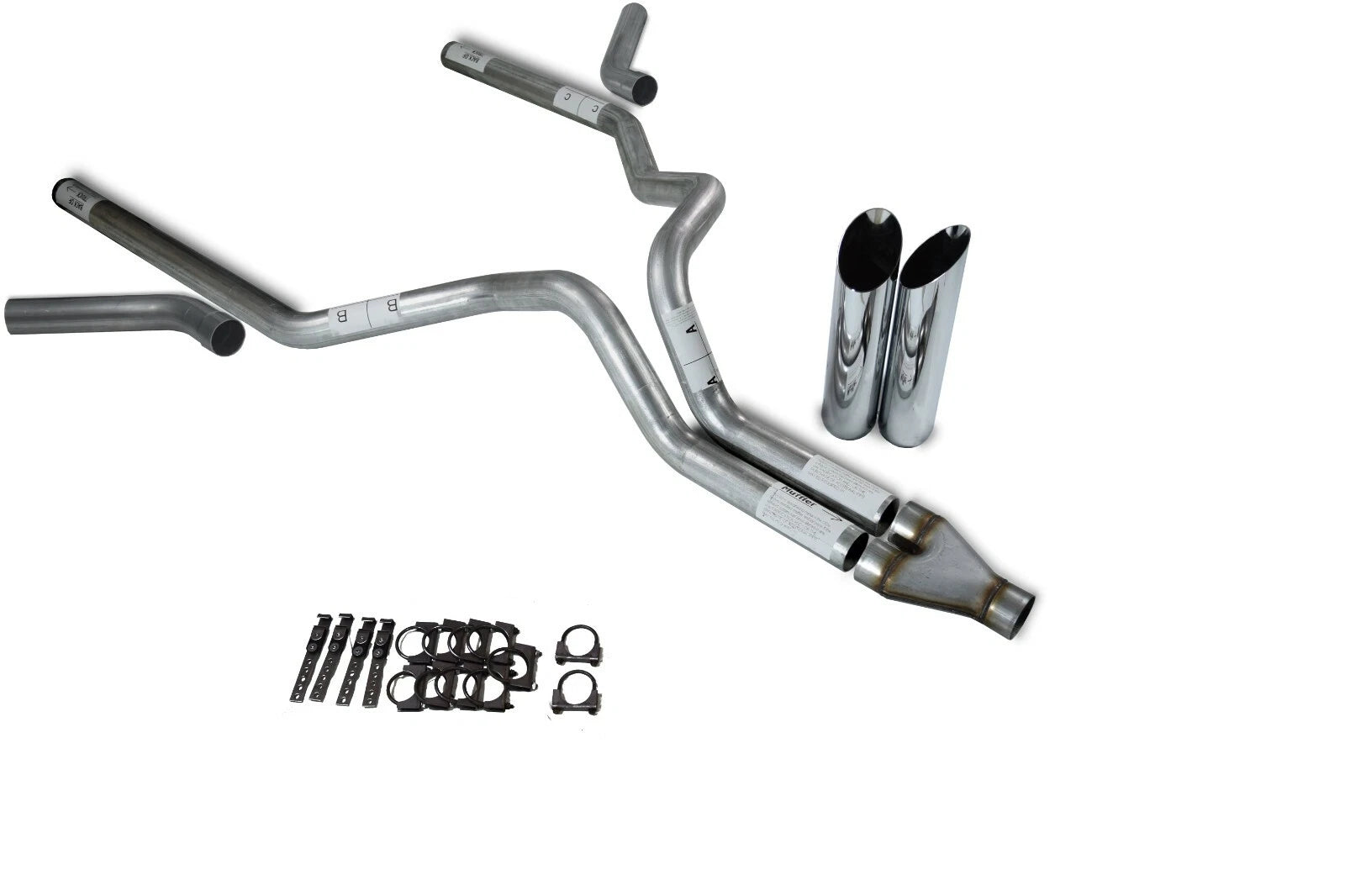 Dual Exhaust Kit for Ford F-150 (1987–1997) 3" Y-Pipe Slash Tips