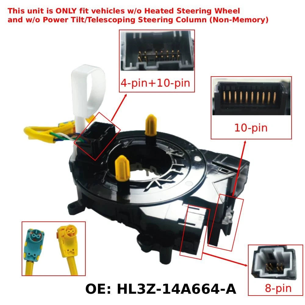 Spiral Cable Clock Spring HL3Z-14A664-A for Ford F-150 Expedition (2015–2022)