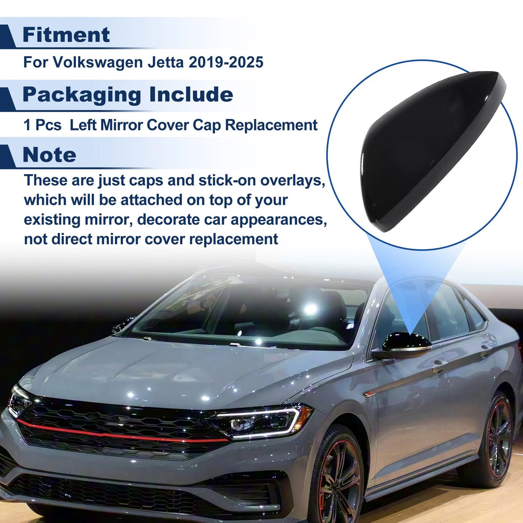 1Pcs Left Side Mirror Cover Cap for Volkswagen Jetta (2019–2025)
