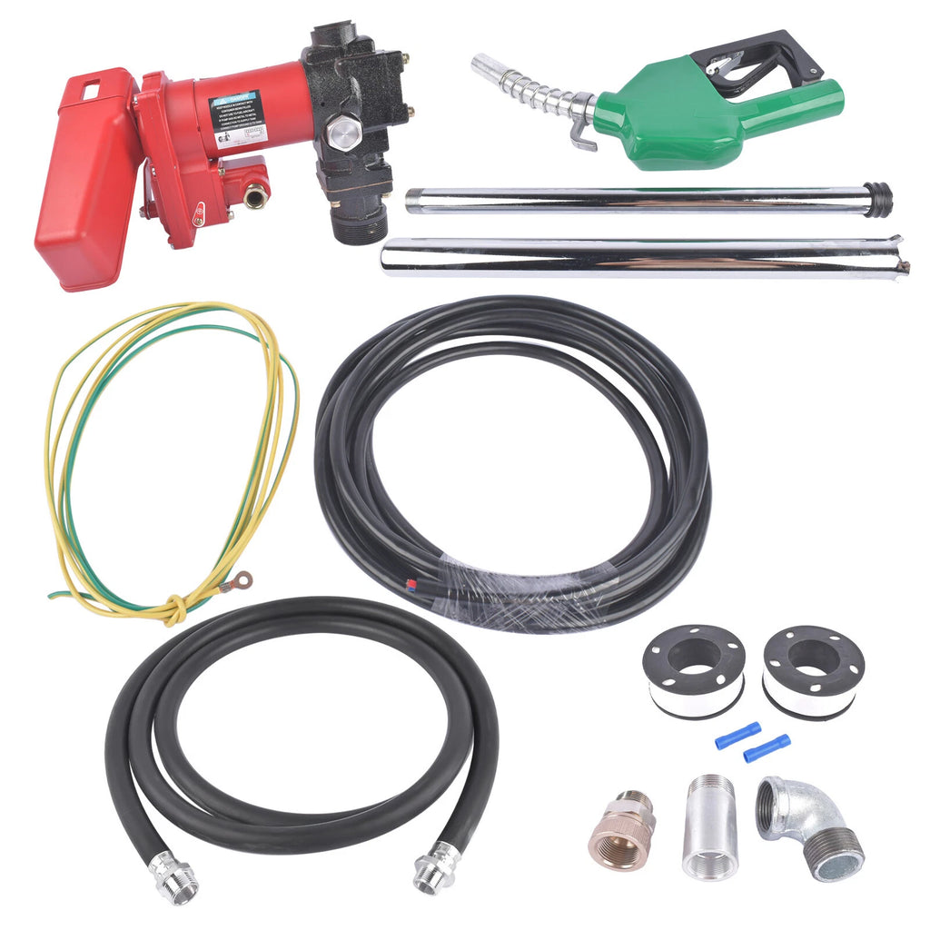 High Flow 20GPM 12V Fuel Transfer Pump with Automatic Nozzle for Gasoline