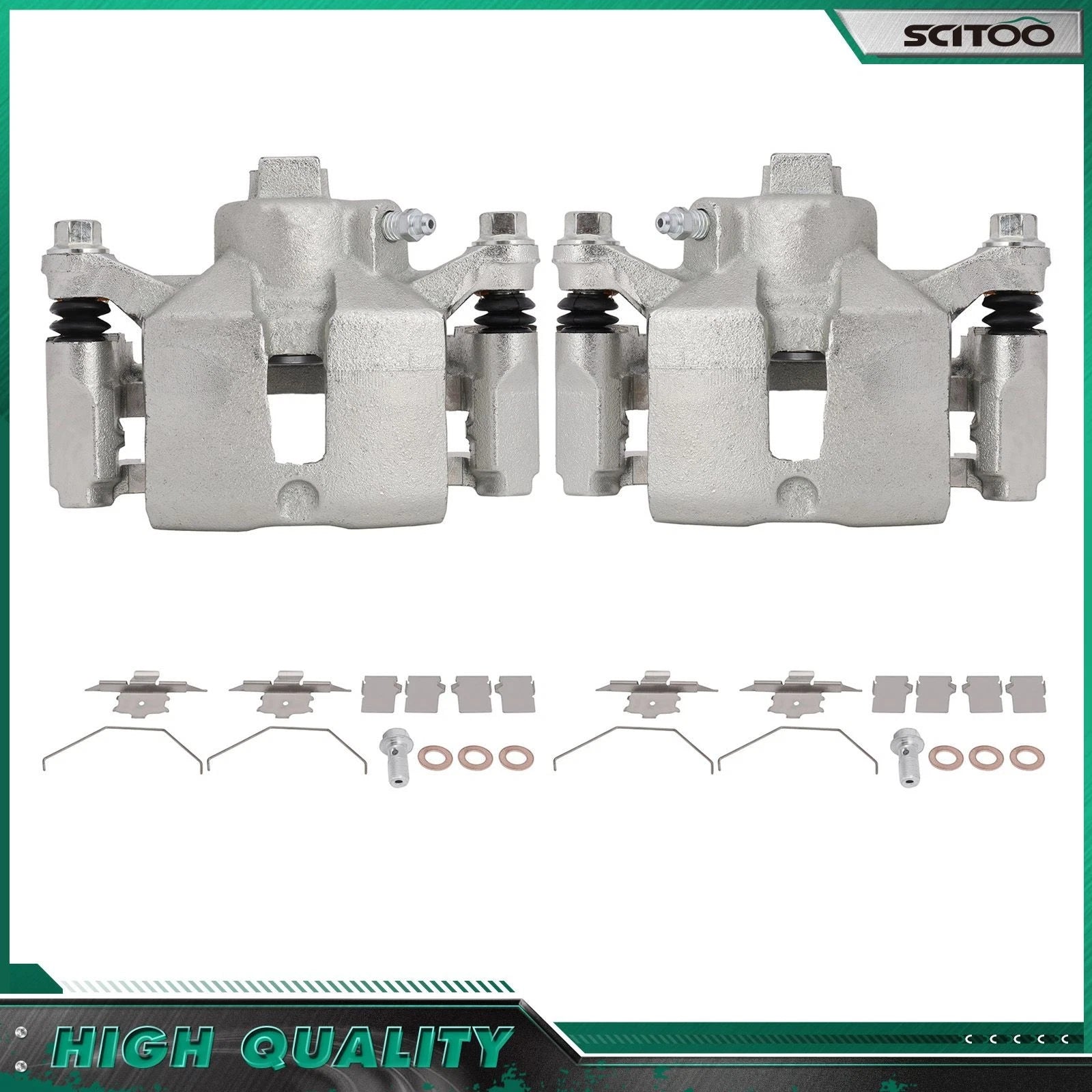 Pair of Rear Brake Calipers w/ Bracket for Chevy Impala (2000–2010)