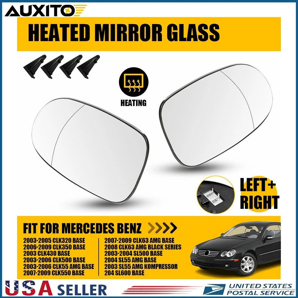 Heated Side Mirror Glass Set for Mercedes Benz CLK320 CLK430 (2003–2005)