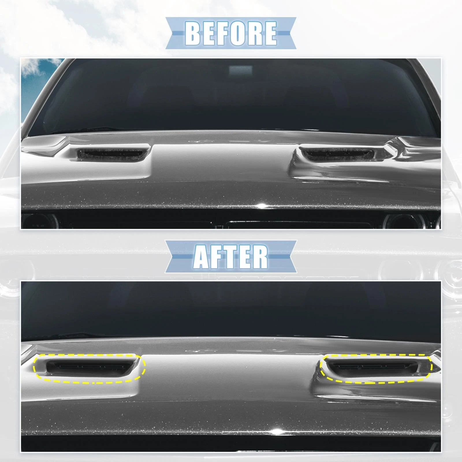 Pair Engine Hood Air Conditioner Outlet Cover Trim for Dodge Challenger (2015–2023) 724708431330