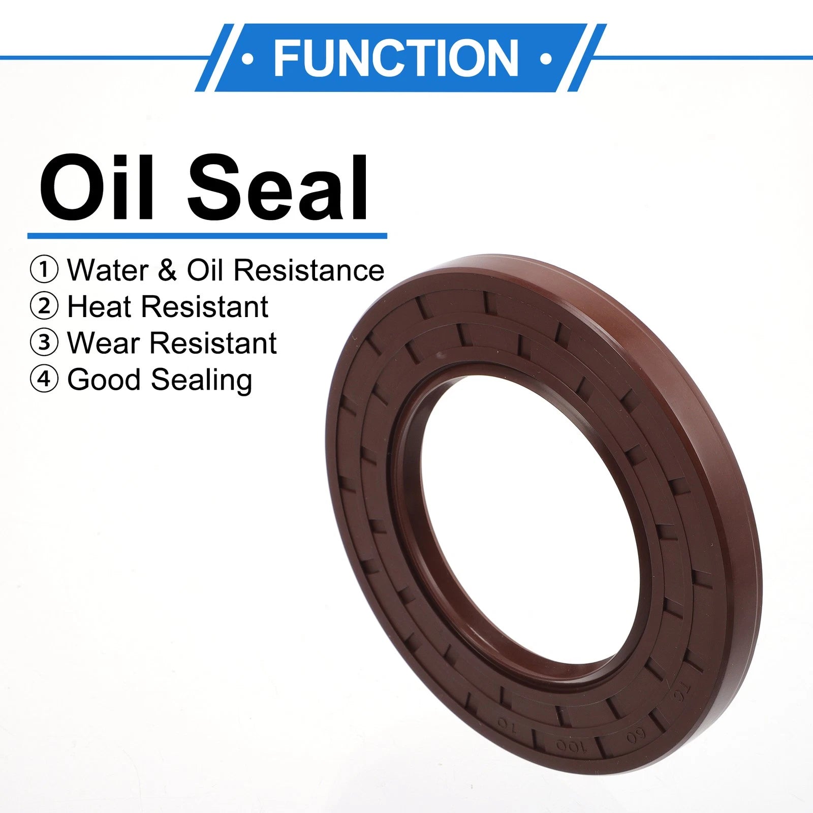 2X Oil Seal Rotary Shaft Seal FKM Rubber 60x100x10mm  