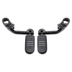 1 1/4'' 32mm Long Angled Matte Black Highway Engine Guard Footpegs for