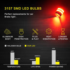 Set of 2 Red LED Strobe Brake Tail/Parking Bulbs