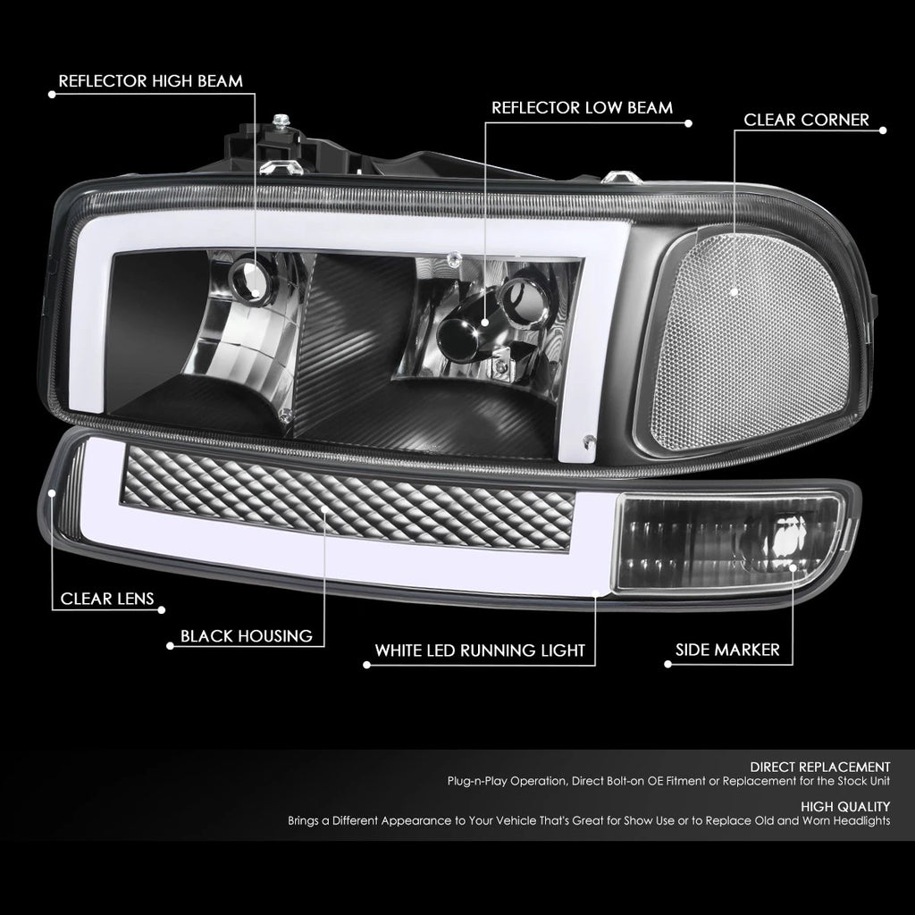 LED DRL Headlights & Signal Bumper Lamps for GMC Sierra Yukon XL (1999–2006)