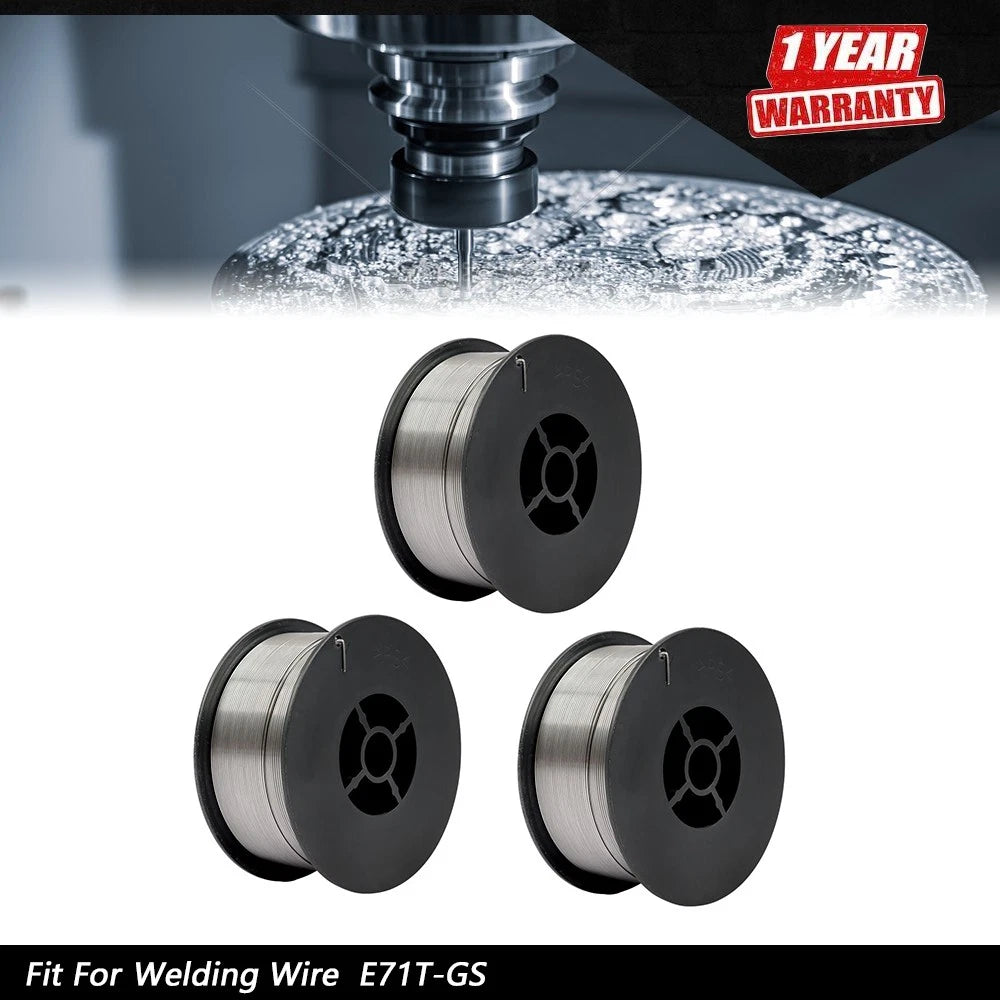 Set of 3 Gasless Flux Core Welding Wire Spools 0.035" Diameter