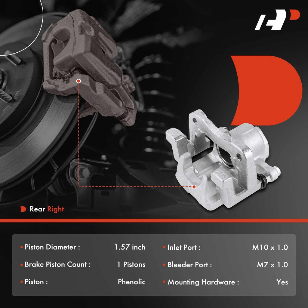 Brake Caliper with Bracket Rear Right for Toyota Camry 2018–2024