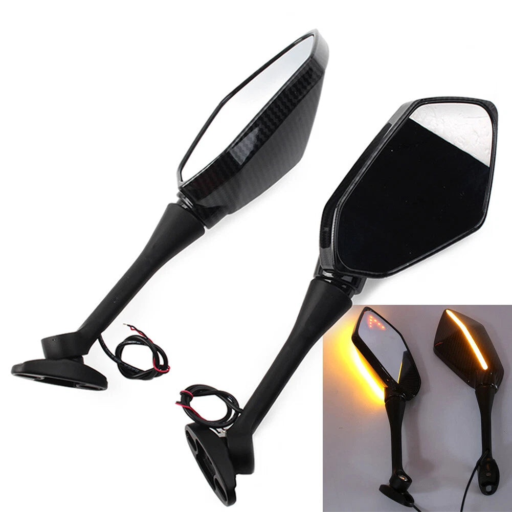 LED Turn Signal Side Mirrors for Honda CBR600RR CBR1000RR (2004–2007)