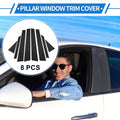8 Pcs Black Door Pillar Window Trim for Hyundai Elantra (2007-2010)