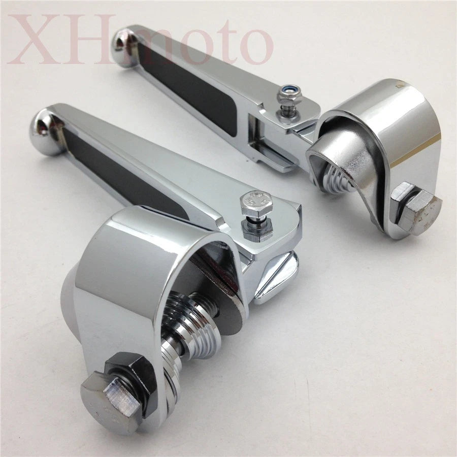Chrome U-Clamp Footpegs for Harley 1200 Nightster Super Glide Sportster (2004–2023)