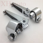 Chrome U-Clamp Footpegs for Harley 1200 Nightster Super Glide Sportster (2004–2023)