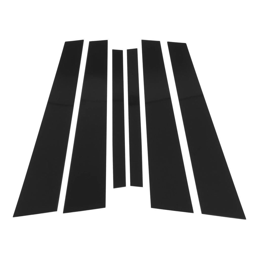 6 Pcs Door Pillar Window Trim for BMW 7-Series (2002–2008) Black