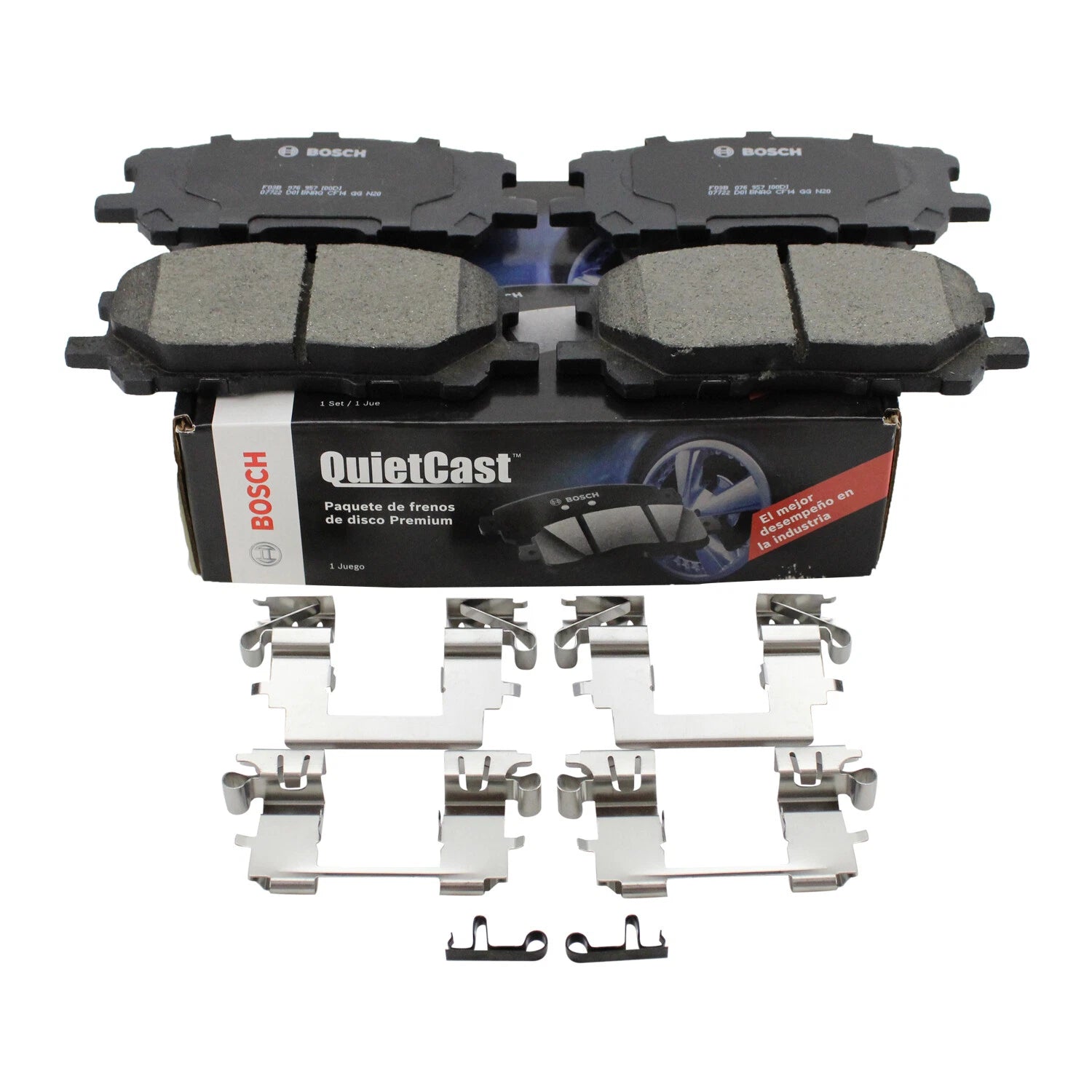Set of 4 Bosch Front Disc Brake Pads for Lexus RX330 RX400h Toyota Highlander Hybrid (2004–2008)