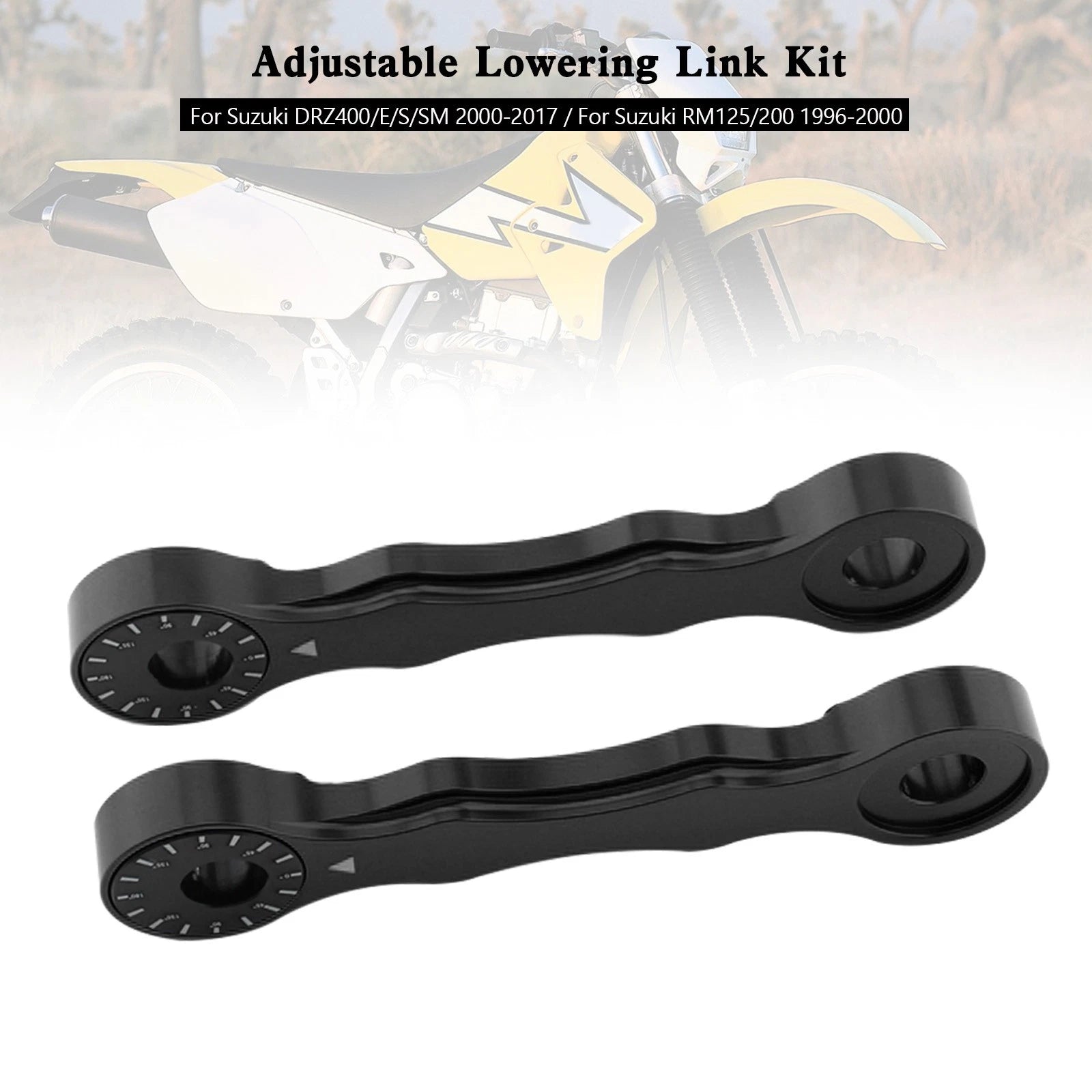 Adjustable Lowering Link Kit for Suzuki DRZ400/E/S/SM (2000–2017), RM125/200 (1996–2000)