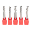 Set of 5 Carbide End Mills 1/4" 2 Flute 3/4" LOC 2-1/2" Overall Length